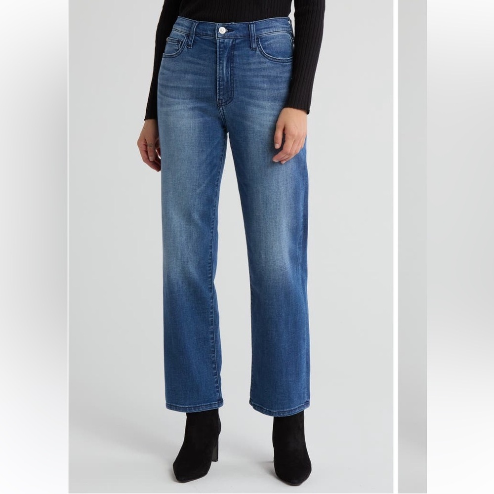 HUSDON NOA YVONNE HIGH RISE STRAIGHT CROP JEAN W/STRETCH AND FADING DETAILS